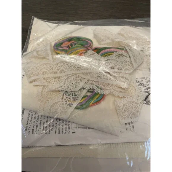 The Creative Circle cross stitch kit #0466 Springtime initial Basket Bouquet - Picture 7 of 8